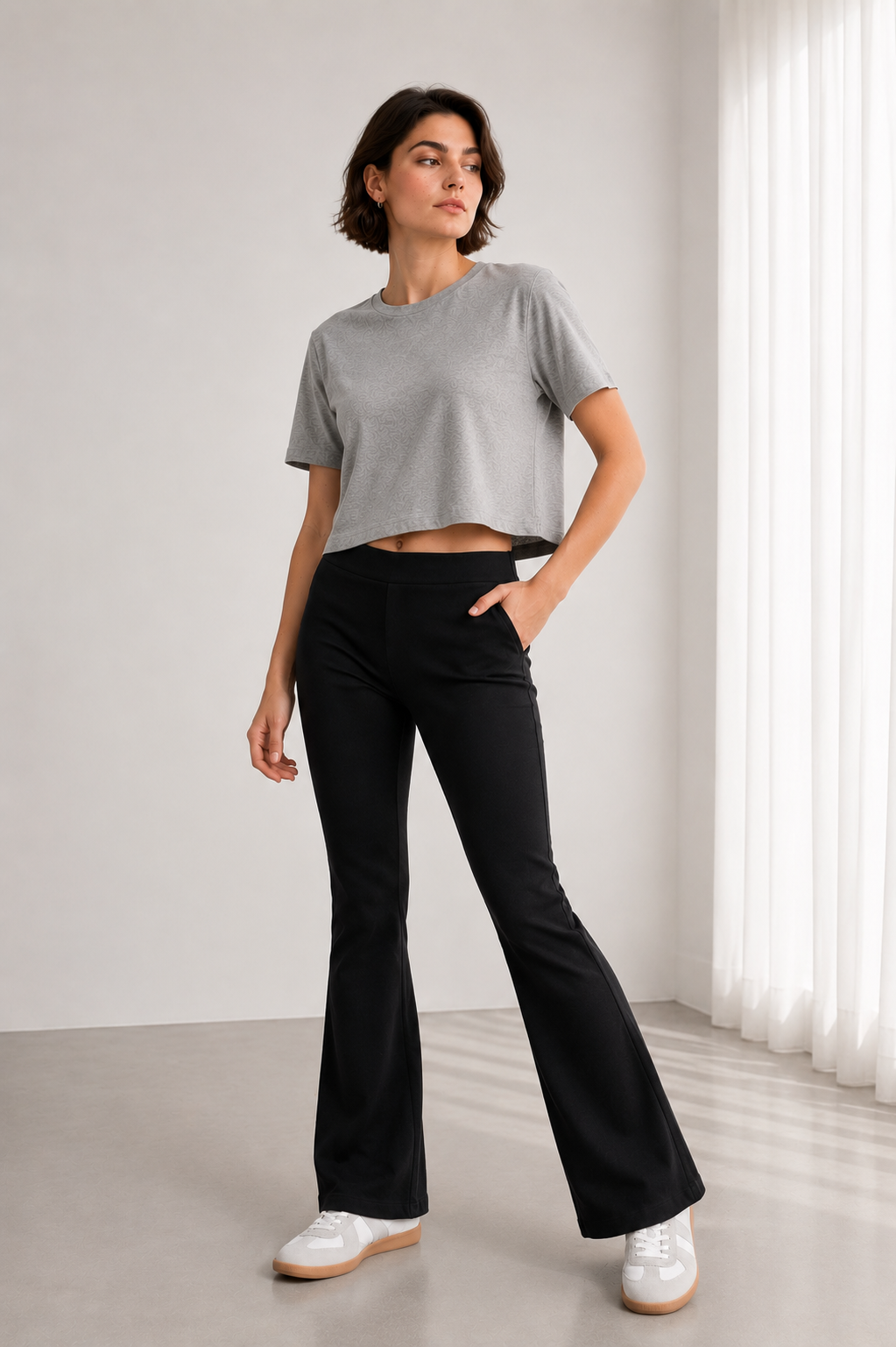 Grey Milange Boxy Fit Single Jersey T-Shirt